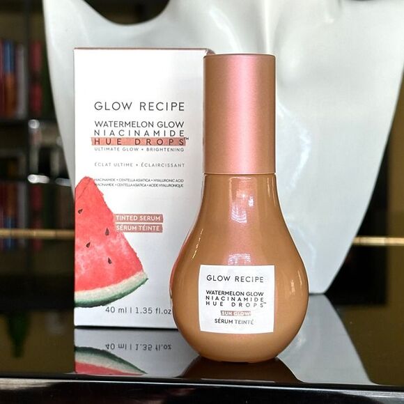 LIKE NEW GLOW RECIPE Watermelon Glow Niacinamide Hue Drops Sun Glow Dew Drops - Picture 2 of 12